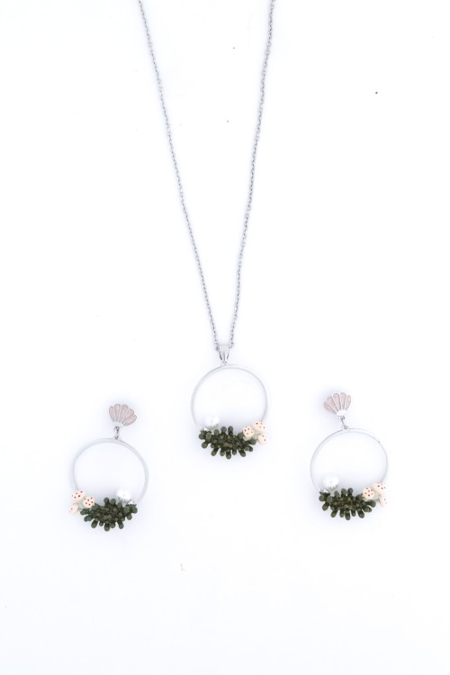 Elara Bloom Set – 925 Silver Necklace & Earrings