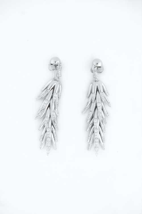 Silver Fern Cascade Earrings – 925 Sterling Silver