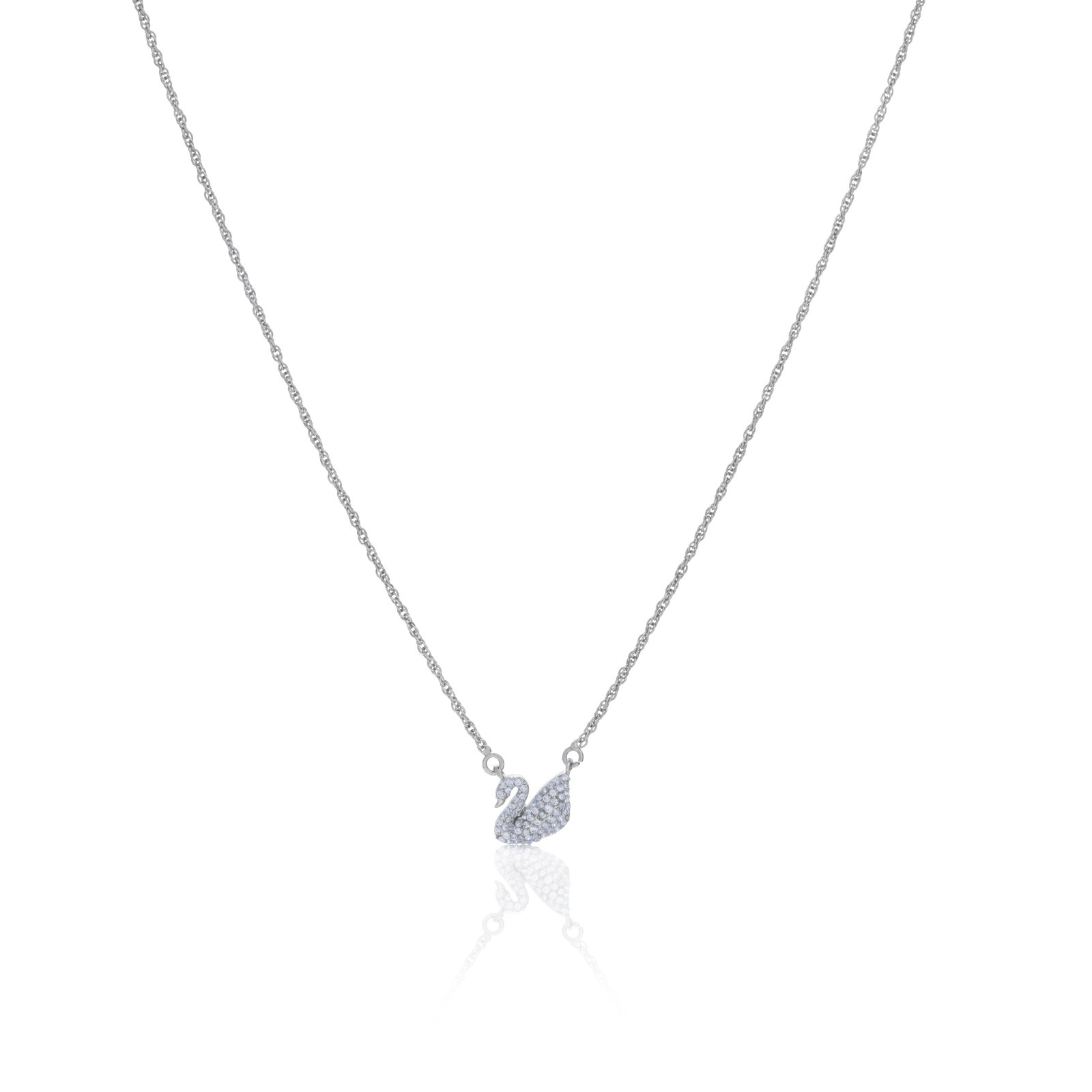 925 Sterling Silver Swan Pendant Set with Earrings