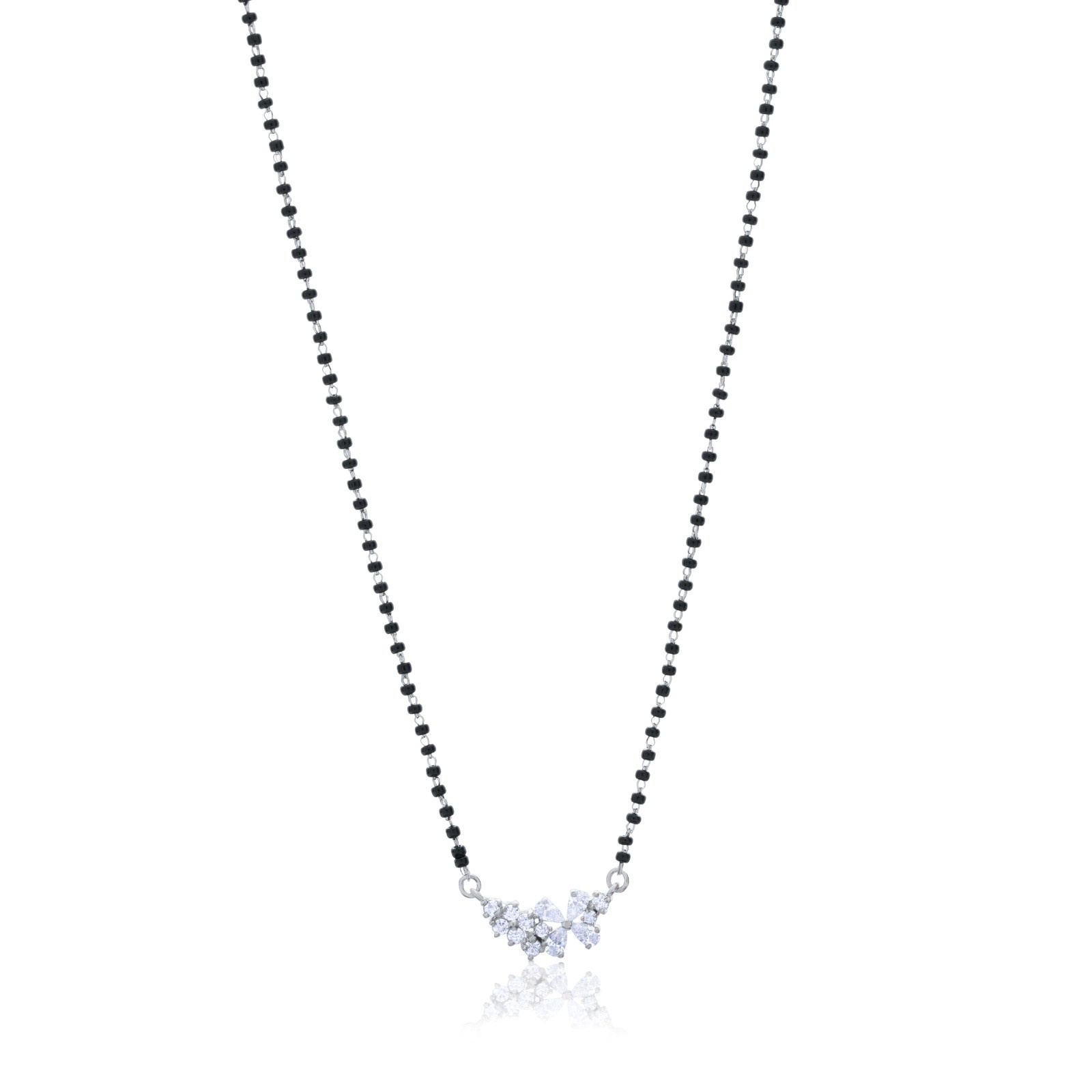 Reegalia Floral Sparkle 925 Sterling Silver Mangalsutra Set